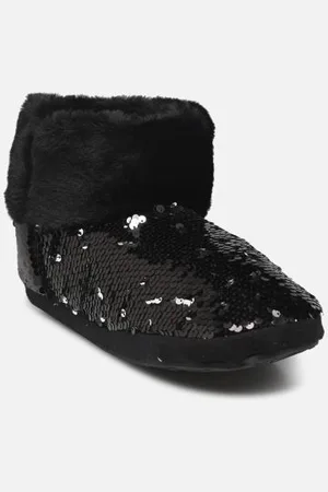 Sarenza Chausson paillette noir femme by