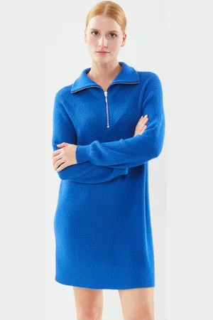 B YOUNG BYMILO HAFLZIP TUNIC - by