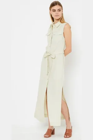 Calvin Klein Tencel Sleeveless Shirt Dress by