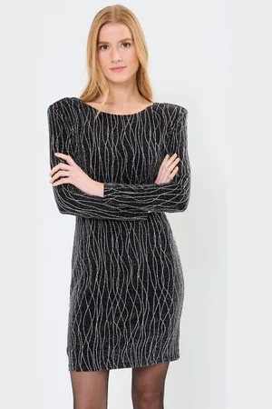 VILA VIDARLENE O-NECK LS LUREX SHORT DRESS/DC by