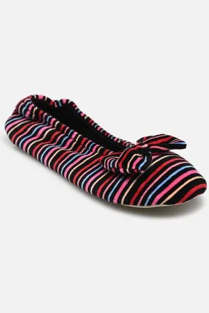 Isotoner Ballerine Velours – Grand Nœud W by