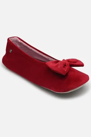 Isotoner Ballerine Velours – Grand Nœud W by