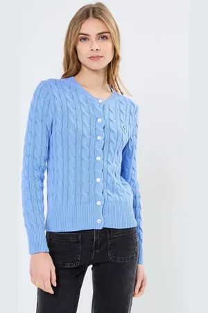 Ralph Lauren Cardigan torsadé en coton à col rond by