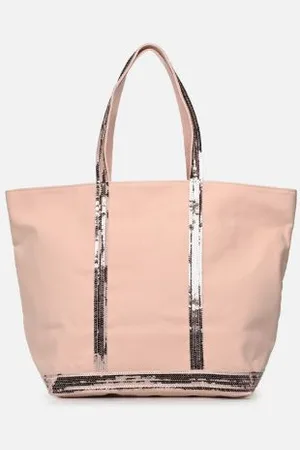 Vanessa Bruno Cabas L Porte Epaule En Toile Coton Et Paillettes by