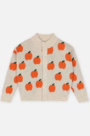 Tiny Cottons Apples Mockneck Cardigan by