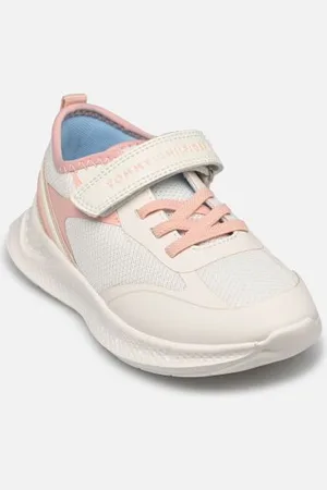 Tommy Hilfiger LOW CUT LACE-UP/VELCRO SNEAKER OFF WHITE/PINK by