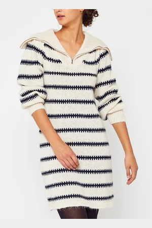 Pieces® PCNADINE LS HALF ZIP KNIT DRESS by