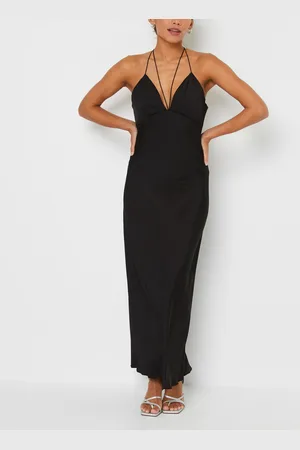 Calvin Klein Shine Slip Midi Low Back Dress by