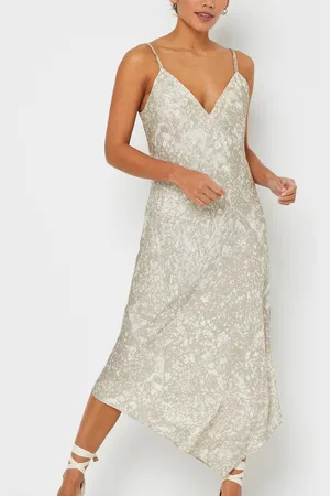 Calvin Klein Viscose Marble Print Slip Dress by