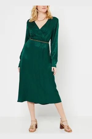 Tommy Hilfiger Vis Jacquard Wrap Midi Dress by