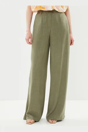 Pieces® PCVINSTY HW LINEN WIDE PANTS by
