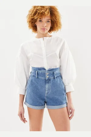 VILA VIKANNI DETAIL HW DENIM SHORTS by