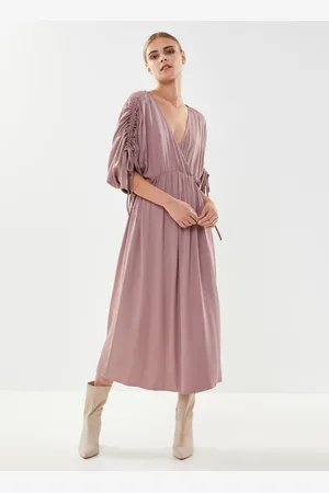 VILA Vimatea 3/4 Sleeve Midi Dress/Rou by