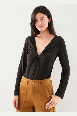 VILA Vilullu V-Neck L/S Knot Top - Noos by