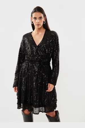VILA Viselia Ls Knee Length Sequin Dress/Rou by
