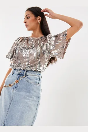 VILA Viamaya Ss Sequin Top/Dc by