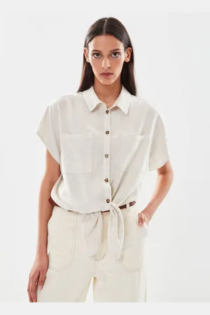 Pieces® Pcvinsty Ss Linen Tie Shirt Noos by