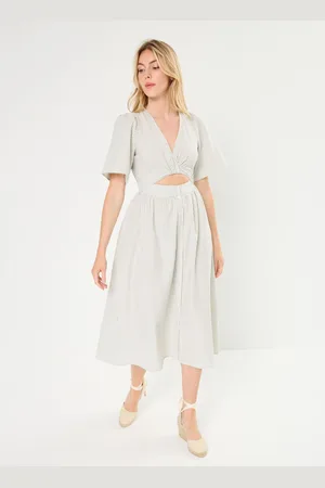 SELECTED Slfvittoria Ss Striped Midi Shirt Dress by