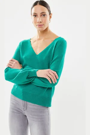 VILA Viril Rev V-Neck L/S Knit Top - Noos by