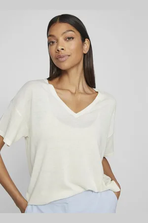 VILA Viabella Rev S/S V-Neck Knit Top - Noos by