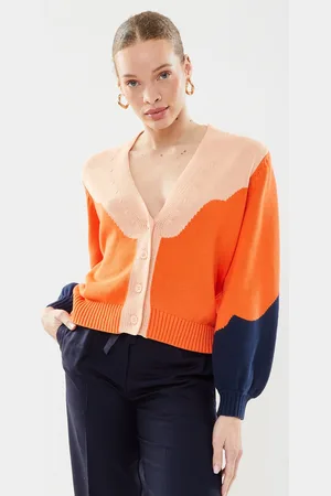 The Tiny Big Sister Nora Color Blocked Cardigan by