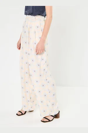 The Tiny Big Sister Cross Stitch Flowers Pleated Trousers by