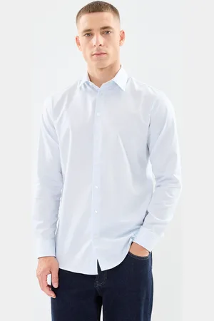 SELECTED SLHSLIMNATHAN-STRIPE SHIRT LS NOOS by