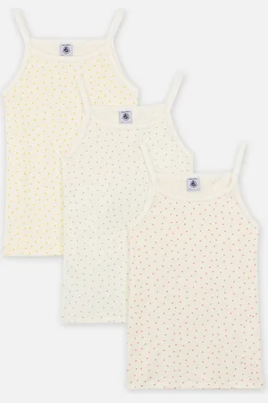 Petit Bateau Lot de 3 chemises à bretelles petits cœurs by