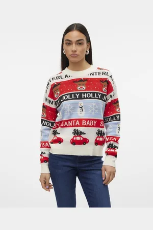 VERO MODA VMHOLLY JOLLYFLAKES LS O-NECK PULL.XMAS by