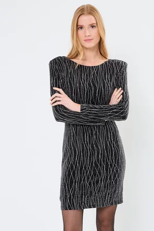 VILA VIDARLENE O-NECK LS LUREX SHORT DRESS/DC by