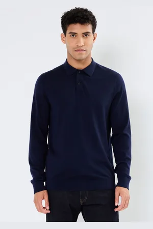 SELECTED Slhtray Ls Knit Merino Polo Noos by