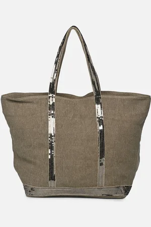 Vanessa Bruno Cabas L Porte Epaule Zippe En Lin Et Paillettes by