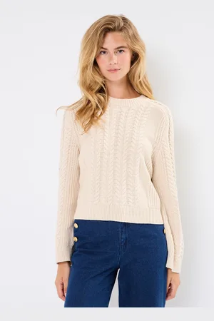 SELECTED SLFBIRTE CABLE CROPPED LS KNIT O-NECK by