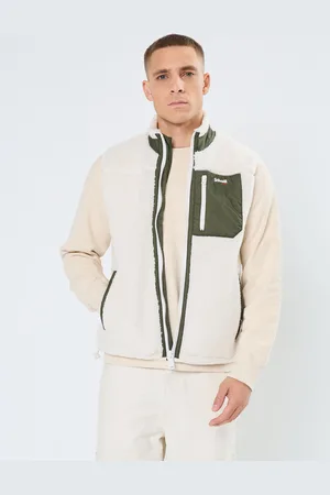 Schott NYC Cardigan Sans Manches Sherpa Nylon by