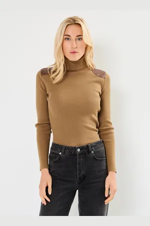 Ralph Lauren Col roulé côtelé bordé de cuir vegan by