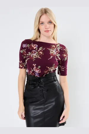 Ralph Lauren T-shirt encolure bateau fleuri en coton by