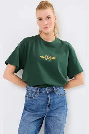 47 Brand 47 TEE MLB OAKLAND ATHLETICS SKY HIGH DROPSHOULDER -Unisexe W by