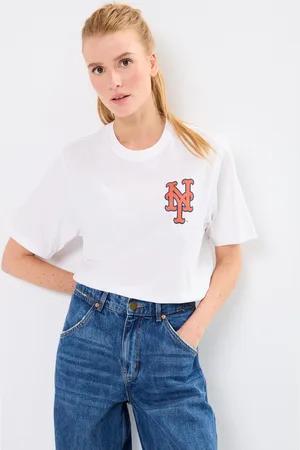 47 Brand 47 TEE MLB NEW YORK METS BACKER ECHO WHITE WASH -Unisexe W by