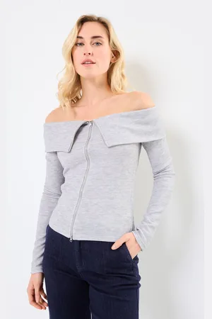 Noisy May NMSTORMY LS OFF SHOULDER ZIP CARDI JRS by
