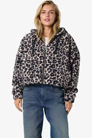 Noisy May NMCUDDLE CROP HOOD LEO JACKET by