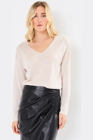 VILA VINOVY L/S V-NECK REV KNIT TOP-NOOS by