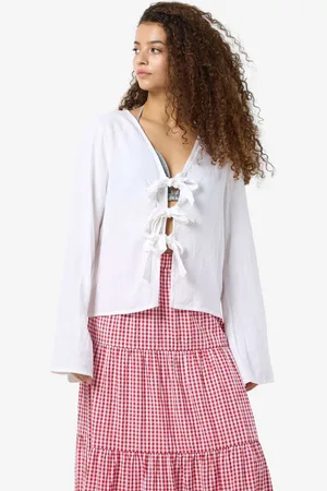 Noisy May NMLEILANI L/S V-NECK TIE BLOUSE WVN by