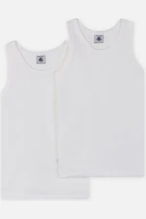 Petit Bateau Lot de 2 Débardeurs Blancs by