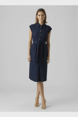 VERO MODA Vmmymilo Sl Calf Shirt Dress Wvn Ga by