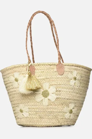 etincelles Panier Artisanal Fleur Crème by
