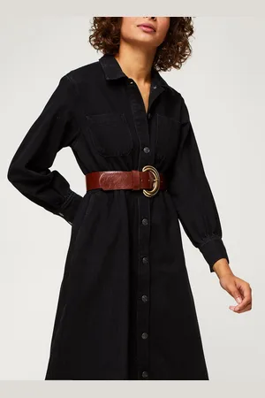 SELECTED Slfally Ls Midi Black Denim Dress W by