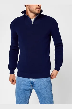 Knowledge Cotton Apparal VALLEY 1/2 neck zip merino wool rib knit - GOTS by