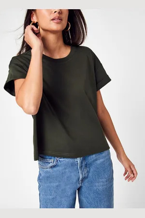 Knowledge Cotton Apparal VIOLET Loose Roll Up T-shirt - GOTS/Vegan by