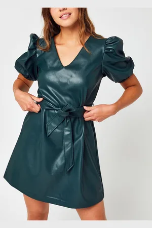 VILA Vidolores 2/4 Sleeve V-Neck Coated Dress by