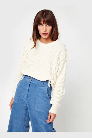 VILA Vialycia Fringe O-Neck L/S Knit Top/Su by